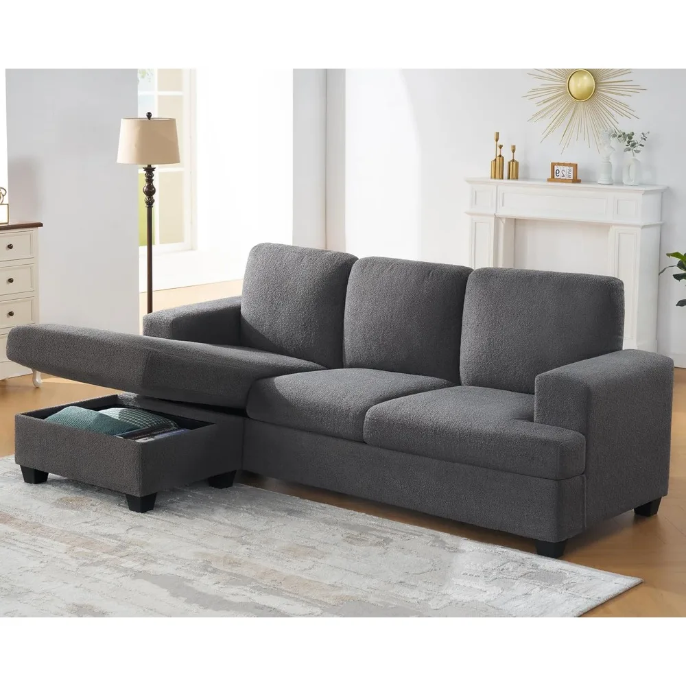 Spacious 89 inch L-shaped sofa, multifunctional design, spacious seats, hidden storage space, durable structural sofa
Spacious 89 inch L-shaped sofa, multifunctional design, spacious seats, hidden storage space, durable structural sofa