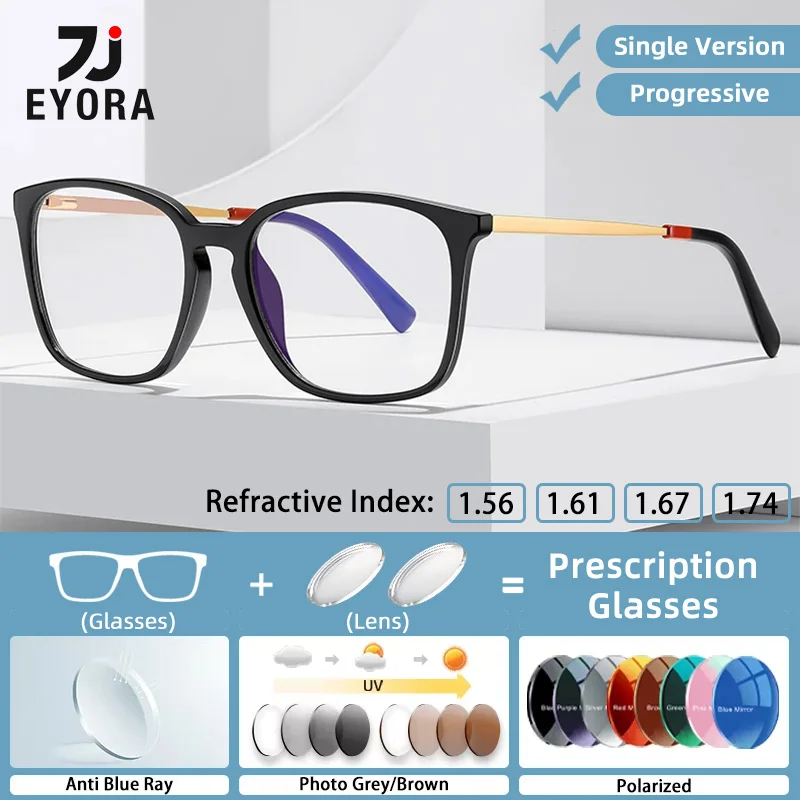 EYORA Comfortable TR90 Square Reading Glasses Myopia Eyewear Hyperopia Anti Blue Light Progressive Photochromic Eyewear Lens
EYORA Comfortable TR90 Square Reading Glasses Myopia Eyewear Hyperopia Anti Blue Light Progressive Photochromic Eyewear Lens