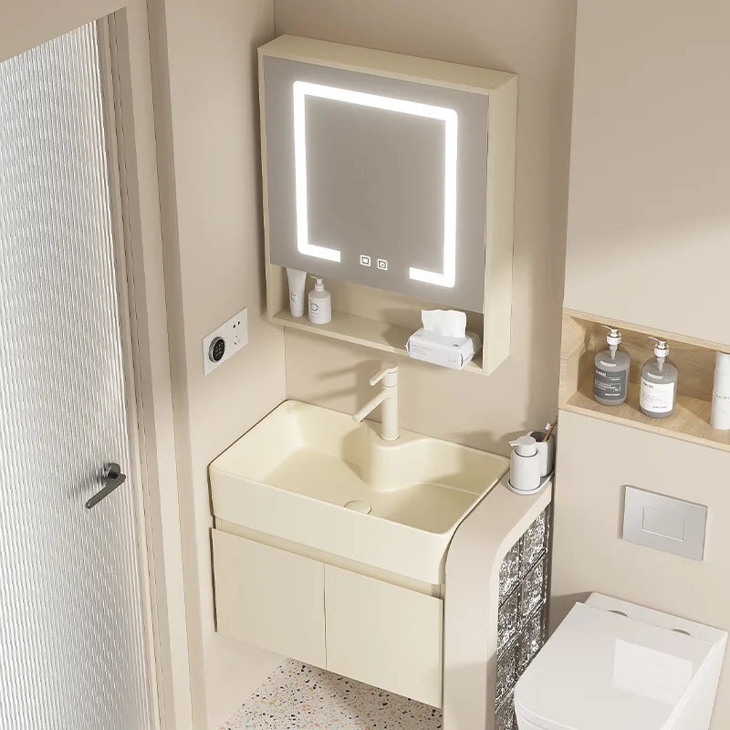 Multi-layer Solid Wood Bathroom Cabinet Ceramic Integrated Wash Basin Combination Bathroom Household Closet Home Furniture
Multi-layer Solid Wood Bathroom Cabinet Ceramic Integrated Wash Basin Combination Bathroom Household Closet Home Furniture