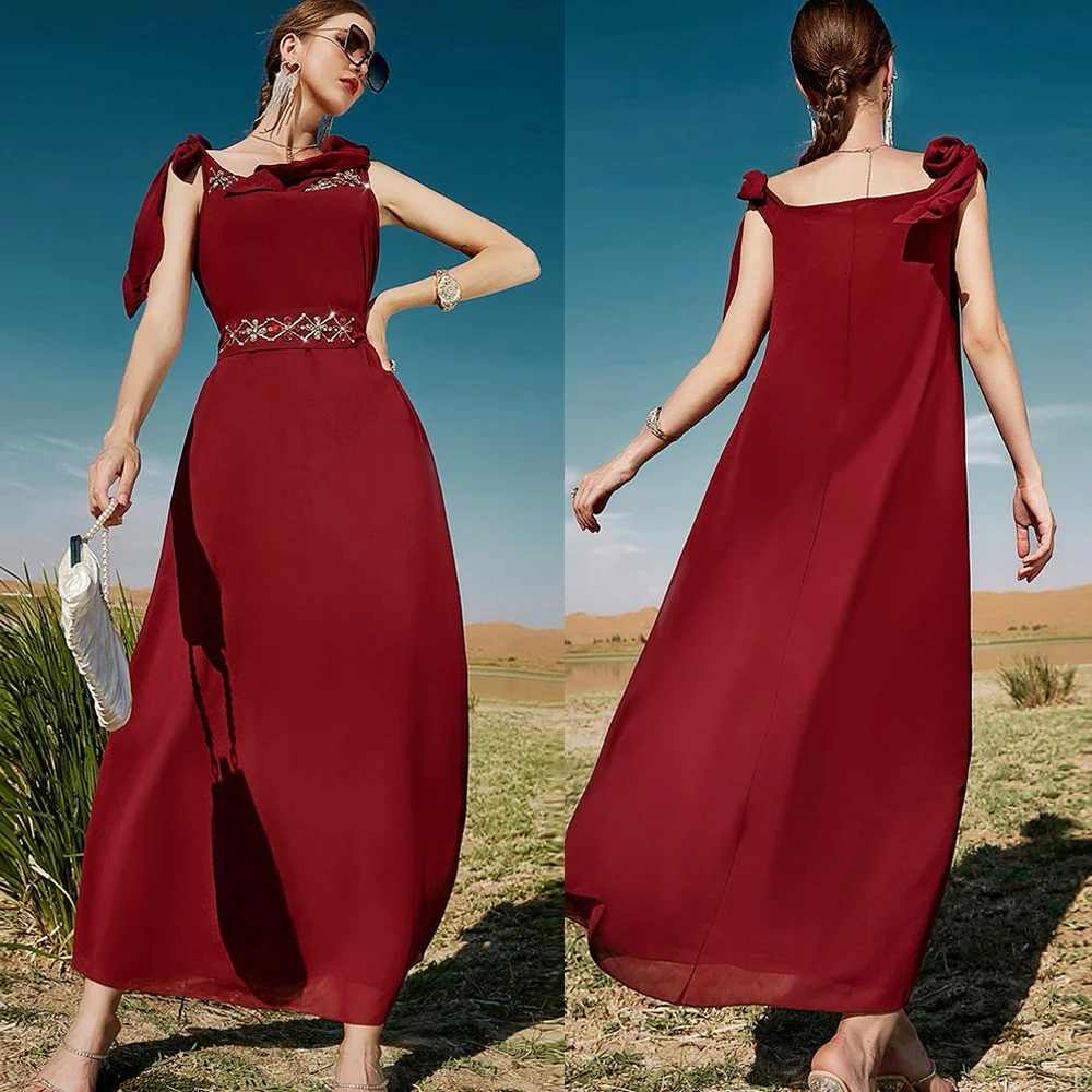 Summer Casual Party Holiday Long Dress Women Sleeveless Maxi Robe Islamic Vestido Middle East Rhinestone Gown Muslim Ramadan Eid
Summer Casual Party Holiday Long Dress Women Sleeveless Maxi Robe Islamic Vestido Middle East Rhinestone Gown Muslim Ramadan Eid