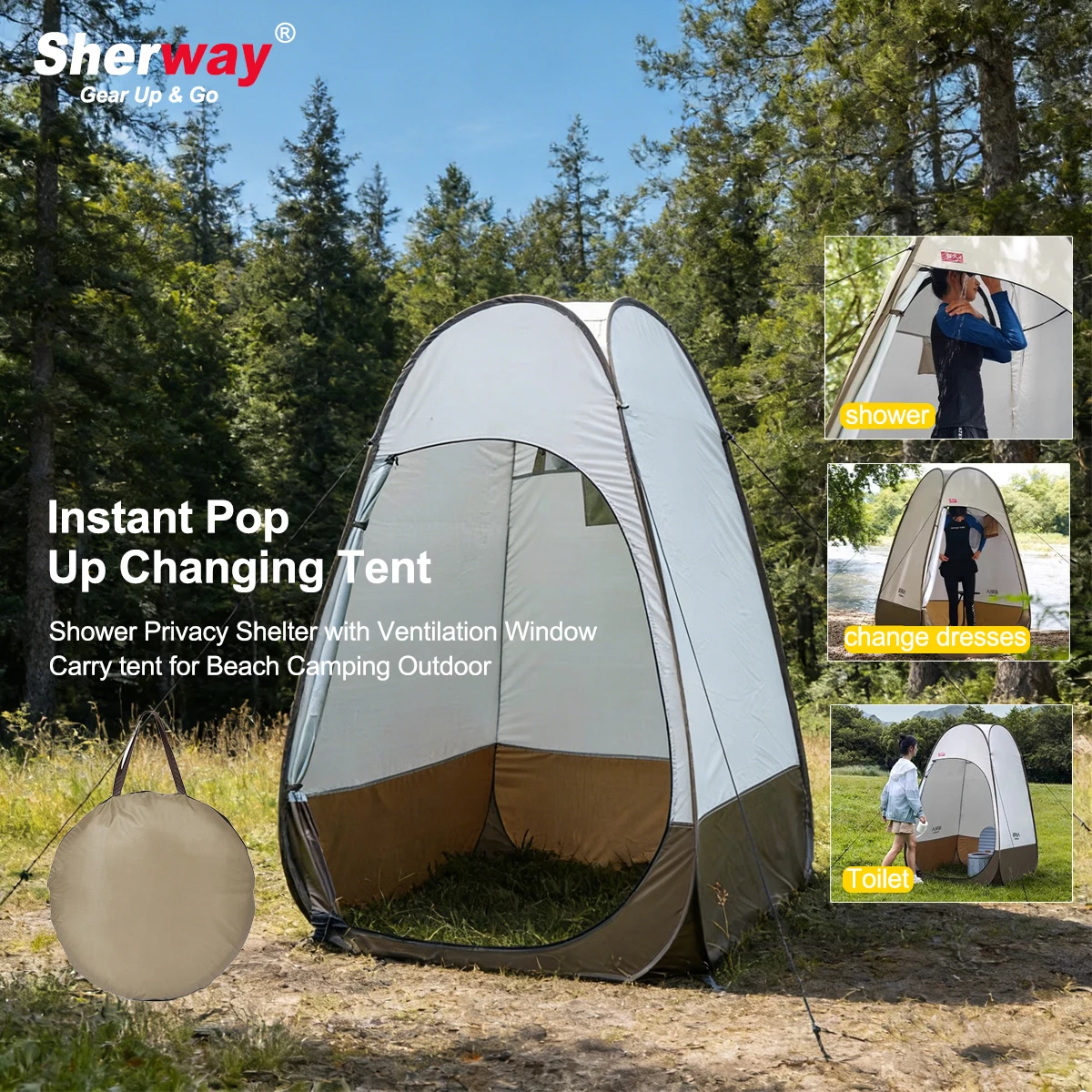 Instant Pop Up Privacy Shelter - Portable Changing Tent Outdoor Shower with Ventilation Carry Bag for Camping Beach, Pool Travel
Instant Pop Up Privacy Shelter - Portable Changing Tent Outdoor Shower with Ventilation Carry Bag for Camping Beach, Pool Travel