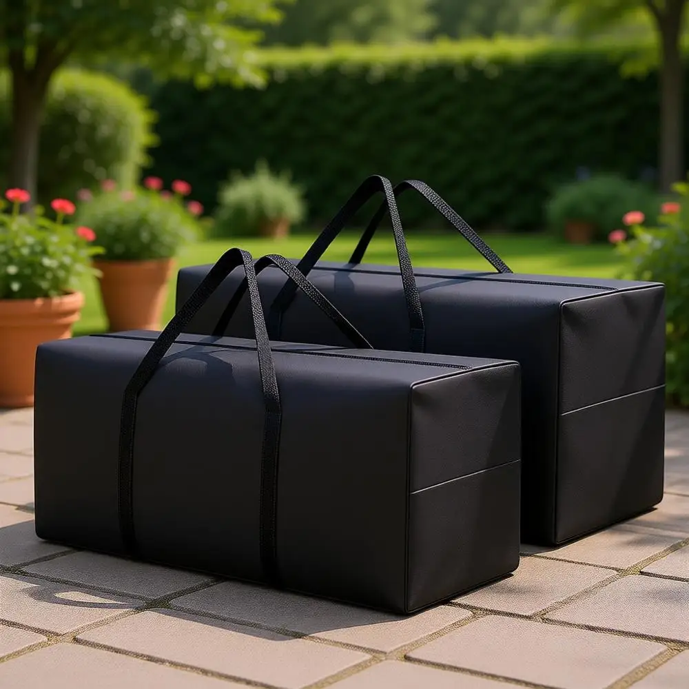 Extra Large 177 Gallon Outdoor Cushion Storage Bag, Waterproof Patio Furniture Cover, 68L x 30W x 20H, 2 Pack Black
Extra Large 177 Gallon Outdoor Cushion Storage Bag, Waterproof Patio Furniture Cover, 68L x 30W x 20H, 2 Pack Black