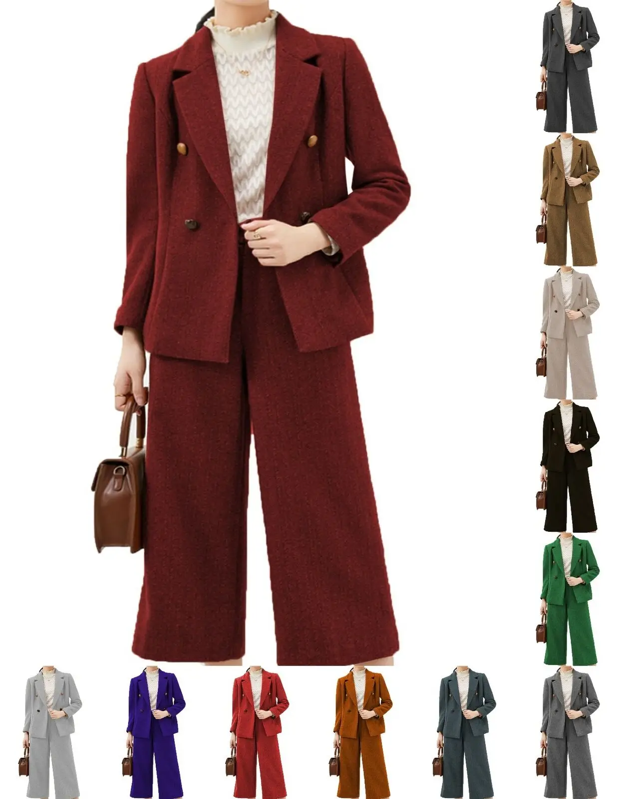 Women's Suit Lapel Slim Fit Custom 2 Piece Set of Wool Herringbone Tweed Casual Business
Women's Suit Lapel Slim Fit Custom 2 Piece Set of Wool Herringbone Tweed Casual Business