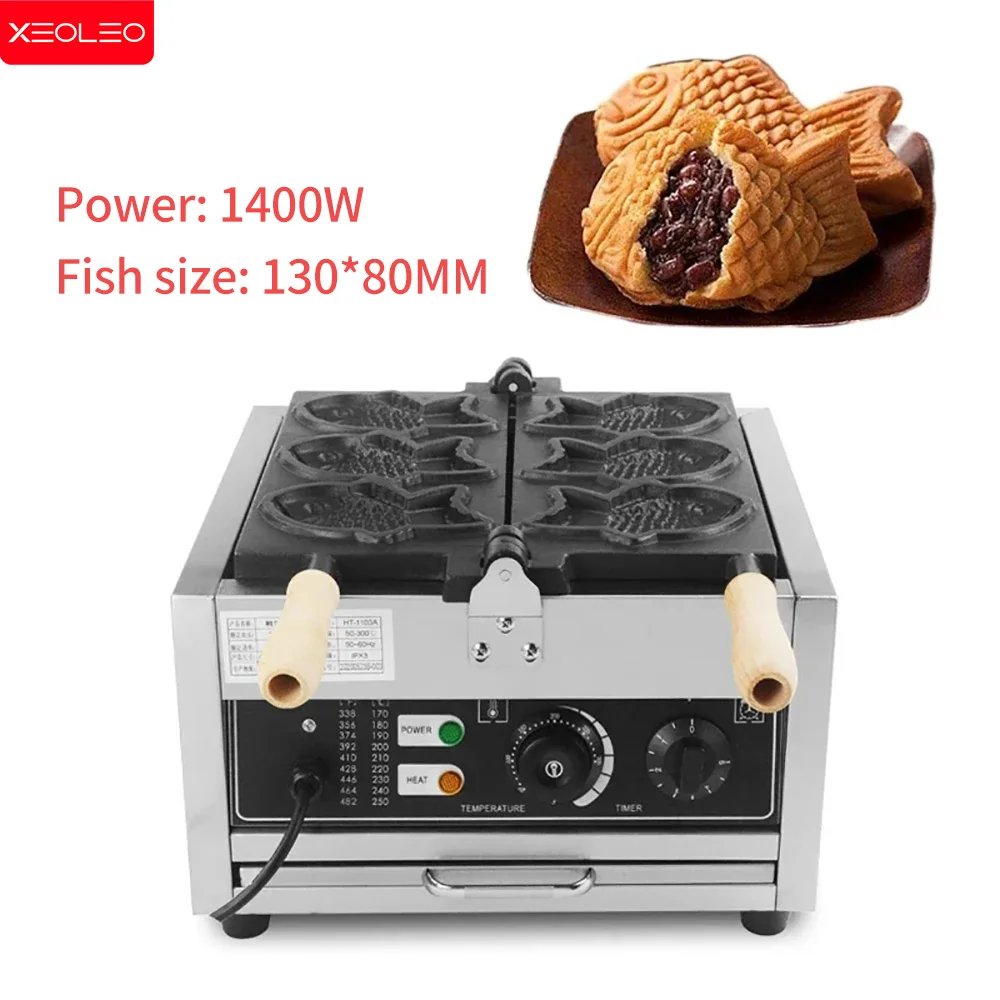 XEOLEO Taiyaki Maker 3PCS Fish Shaped Waffle Maker Machine 1400W Ice Cream Taiyaki Maker Non-stick Coating Electric/Gas
XEOLEO Taiyaki Maker 3PCS Fish Shaped Waffle Maker Machine 1400W Ice Cream Taiyaki Maker Non-stick Coating Electric/Gas