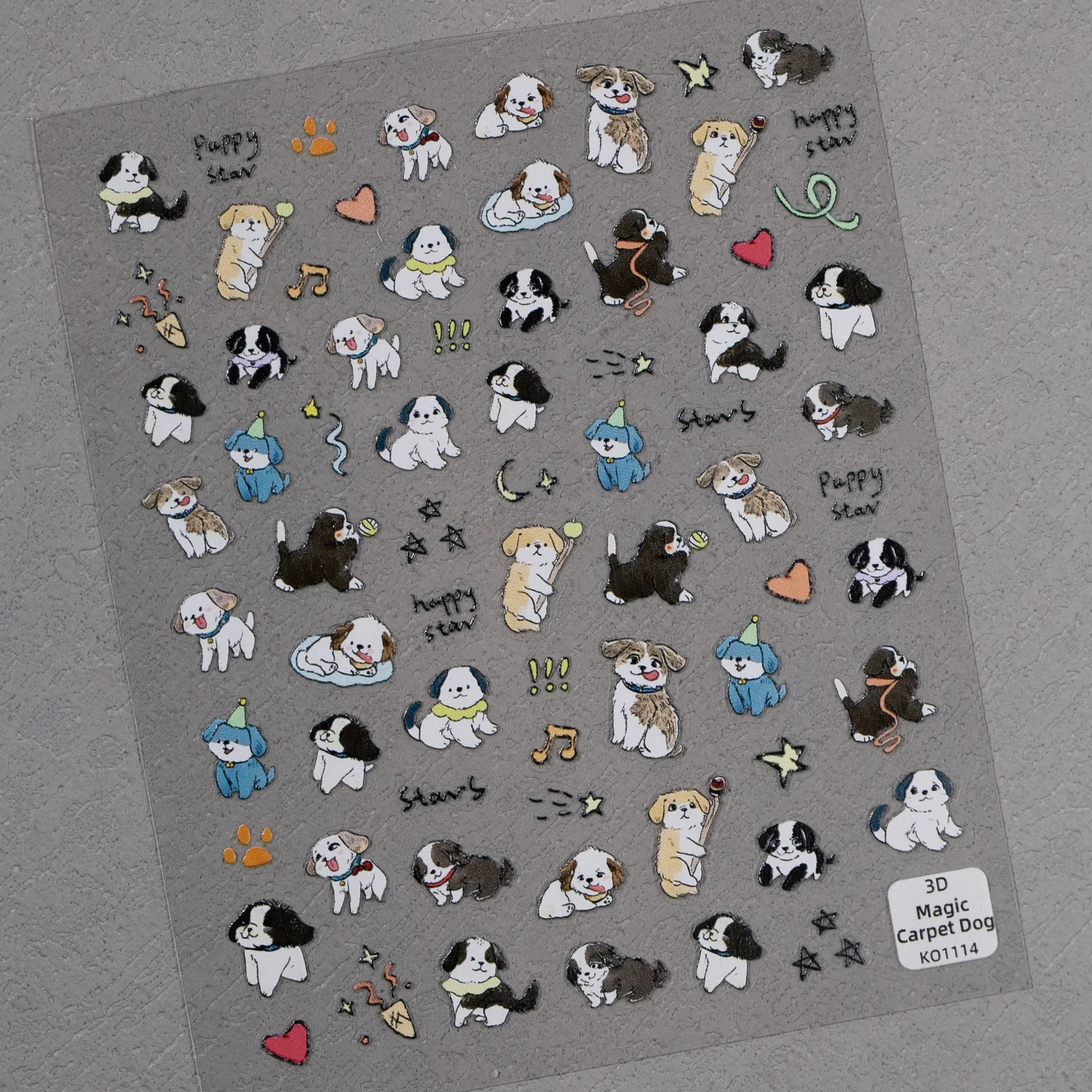1Pc/Wholesale 3D Magic Carpet Dog Nail Stickers | Happy Puppy with Birthday Hats, Stars & Music Notes for DIY Nail Art
1Pc/Wholesale 3D Magic Carpet Dog Nail Stickers | Happy Puppy with Birthday Hats, Stars & Music Notes for DIY Nail Art
