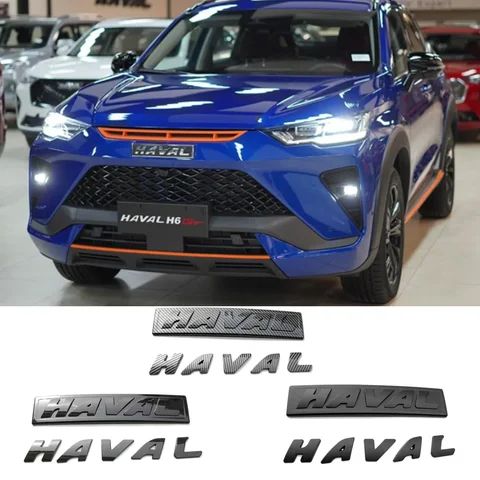 Para Haval H6 GT logo red frontal de coche emblemas de logotipo negro para GWM Great Wall Generation Haval H6 GT