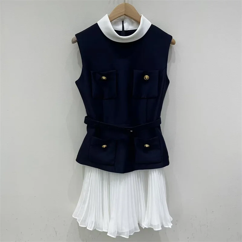 Women's dress New color blocked patchwork sleeveless mini dress for summer 2025 Belt slim fit short dresses y2k party dresses
Women's dress New color blocked patchwork sleeveless mini dress for summer 2025 Belt slim fit short dresses y2k party dresses