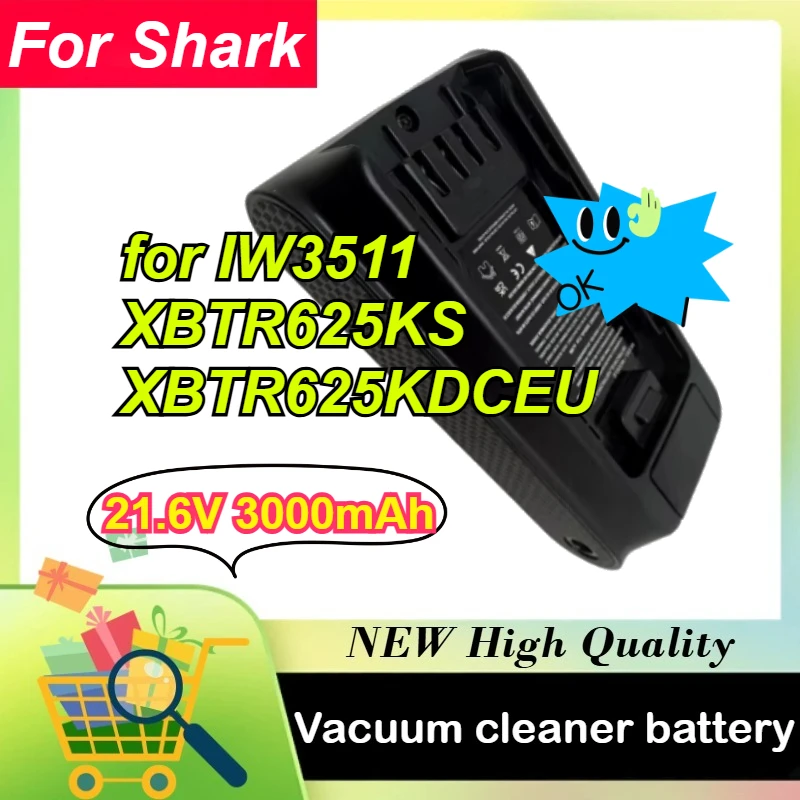 Сменный аккумулятор для пылесоса Shark IW3511 XBTR625KS XBTR625KDCEU 21.6V 3000mAh с зарядным устройством
Сменный аккумулятор для пылесоса Shark IW3511 XBTR625KS XBTR625KDCEU 21.6V 3000mAh с зарядным устройством