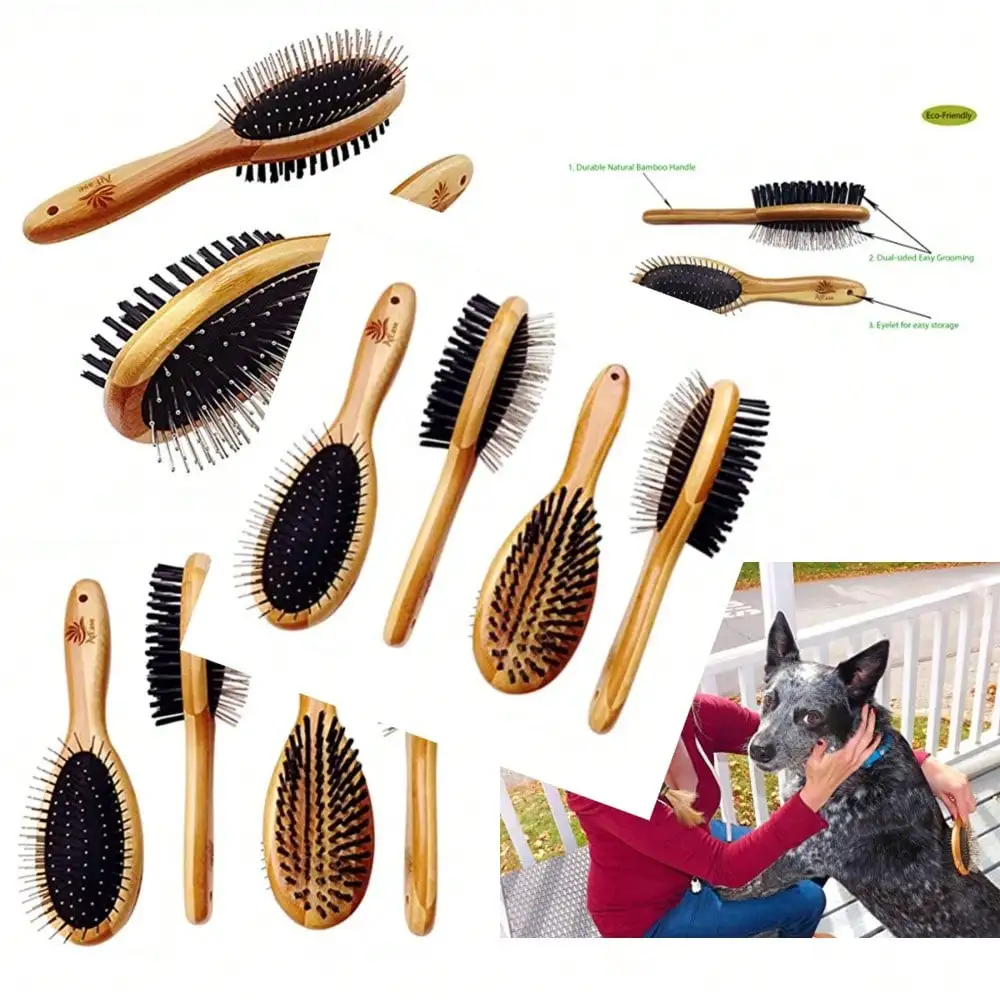 Double Sided Dog Brush - For Long Or Short Haired Dogs And Cats Natural Bamboo Friendly Pet Grooming Dual Sided Pin And Bristles For Deshedding Hair
Double Sided Dog Brush - For Long Or Short Haired Dogs And Cats Natural Bamboo Friendly Pet Grooming Dual Sided Pin And Bristles For Deshedding Hair