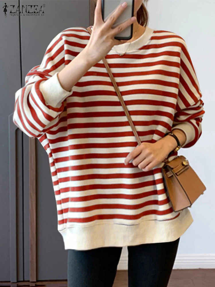 ZANZEA Holiday 2024 Autumn Pullovers Women Stripe Loose Sweatshirts Casual Long Sleeve Hoodies Korean Fashion Round Neck Tops
ZANZEA Holiday 2024 Autumn Pullovers Women Stripe Loose Sweatshirts Casual Long Sleeve Hoodies Korean Fashion Round Neck Tops