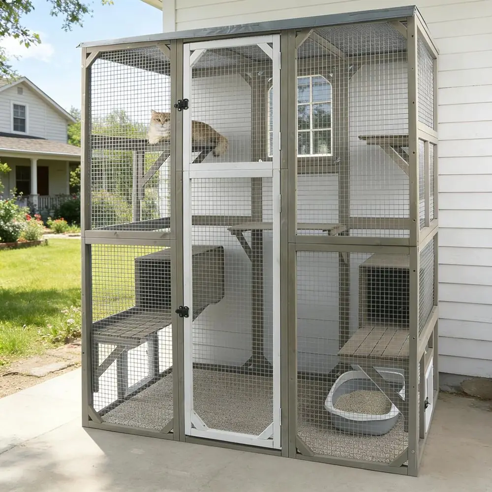 Large Walk-in Cat Enclosure with Multi-Level Platforms, Waterproof for Multiple Cats (59 L x 29.5 W x 67.7 H)
Large Walk-in Cat Enclosure with Multi-Level Platforms, Waterproof for Multiple Cats (59 L x 29.5 W x 67.7 H)