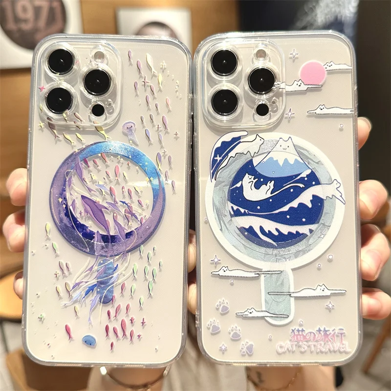 Cute Cartoon Clear With Magsafe Magnetic Dolphin Pattern Case For iPhone 17 16 15 12 13 11 Pro Max 14 Plus Wireless Charge Cover
Cute Cartoon Clear With Magsafe Magnetic Dolphin Pattern Case For iPhone 17 16 15 12 13 11 Pro Max 14 Plus Wireless Charge Cover