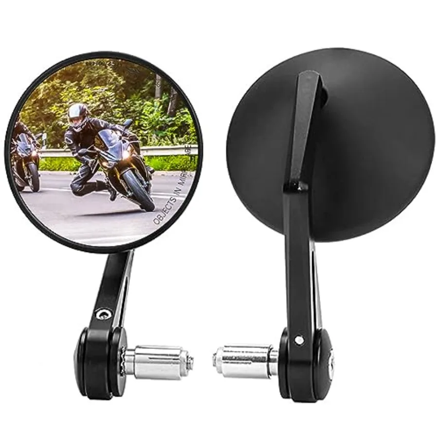 Motorcycle Bar End Mirrors, 360 Degrees Ball-Type Adjustment, Billet Aluminum Handlebar Mirrors compatible for Sportster, Softa
Motorcycle Bar End Mirrors, 360 Degrees Ball-Type Adjustment, Billet Aluminum Handlebar Mirrors compatible for Sportster, Softa