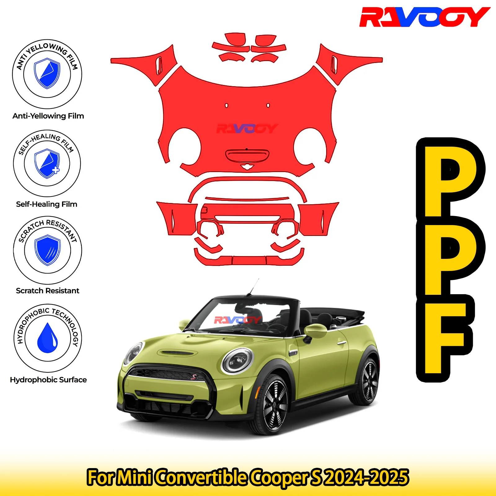 For Mini Convertible Cooper S 2024-2025 Glossy Matte Black Precut front PPF Kit Paint Protection Film
For Mini Convertible Cooper S 2024-2025 Glossy Matte Black Precut front PPF Kit Paint Protection Film