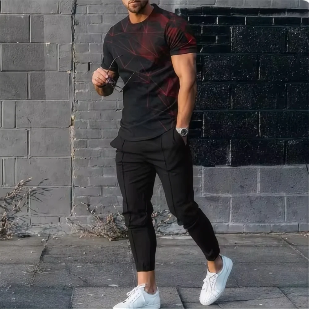 GELITAYIN Summer Men's T-shirt And Pants Sports Suit Abstract Gradient 3D Printed T-shirt And Pants Set 2-piece Street Wear Over
GELITAYIN Summer Men's T-shirt And Pants Sports Suit Abstract Gradient 3D Printed T-shirt And Pants Set 2-piece Street Wear Over