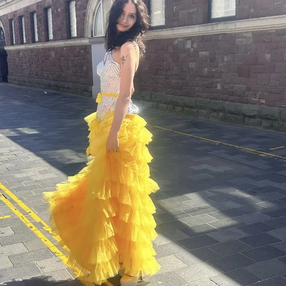 Yellow Cake Skirt For Women Tiered Long Maxi Skirt Evening Party Wear Without Top
Yellow Cake Skirt For Women Tiered Long Maxi Skirt Evening Party Wear Without Top