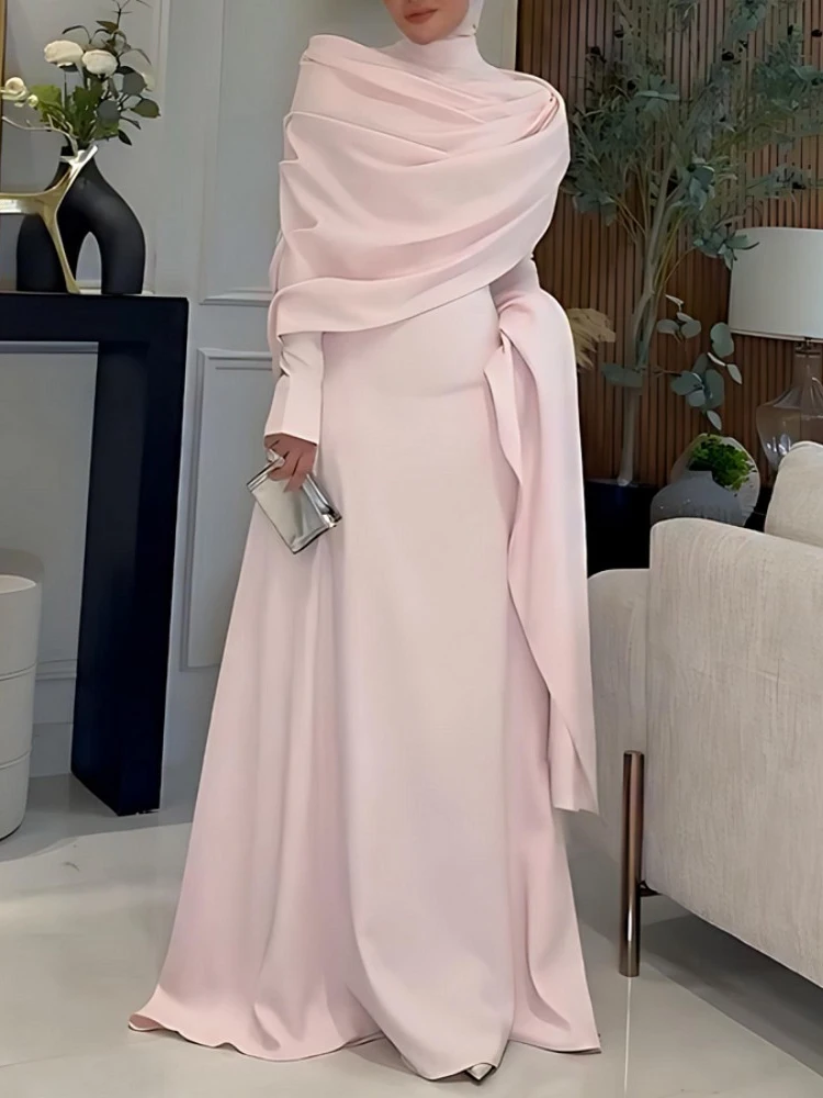 Модное платье нестандартной длины до пола с воротником-стойкой, женское повседневное драпированное платье с длинными рукавами, элегантное платье с накидкой, длинные платья
Модное платье нестандартной длины до пола с воротником-стойкой, женское повседневное драпированное платье с длинными рукавами, элегантное платье с накидкой, длинные платья