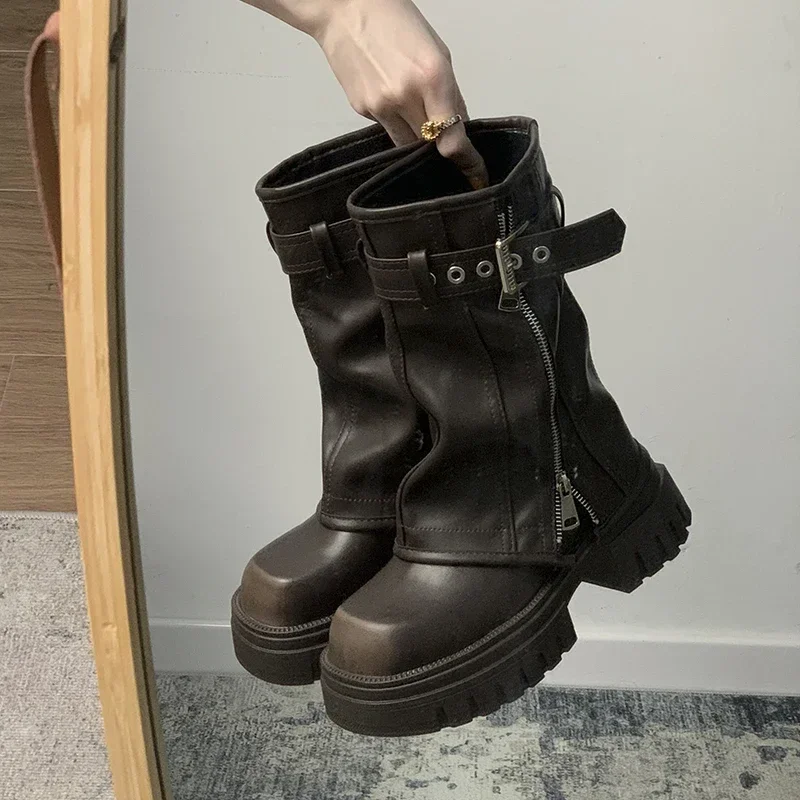 Women's Mid-Calf Boots Fashion Belt Buckle Ladies Shoes Women's Knight Booties Elegant Platform Flats Short Booties Casual Shoes
Women's Mid-Calf Boots Fashion Belt Buckle Ladies Shoes Women's Knight Booties Elegant Platform Flats Short Booties Casual Shoes