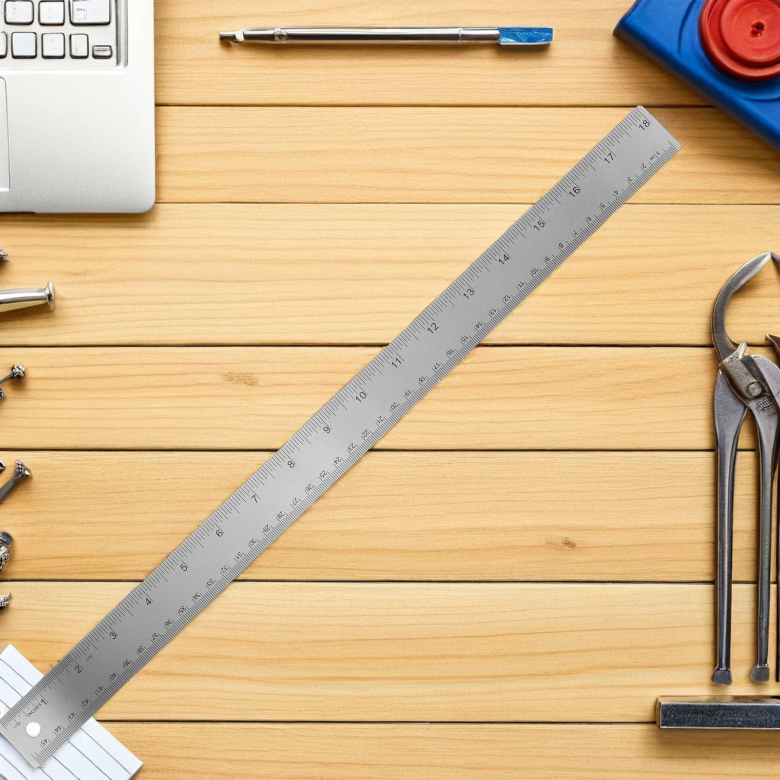 2Pcs Metal Ruler Cork Backed Stainless Steel 18 Inch Non Skid Straight Edge Dual Scale Inch Centimeter for Architects Engineers
2Pcs Metal Ruler Cork Backed Stainless Steel 18 Inch Non Skid Straight Edge Dual Scale Inch Centimeter for Architects Engineers