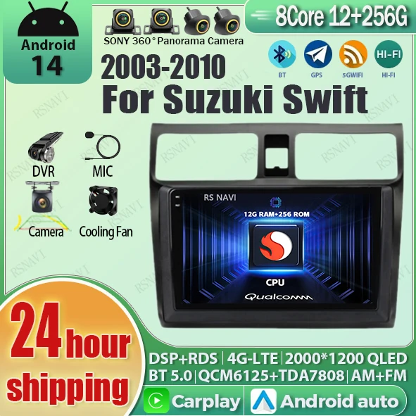 Android 14 Multimedia Player For Suzuki Swift 2003-2010 Carplay Android Auto Radio Car Radio 4G Navigation GPS RDS DSP 48EQ 2Din
Android 14 Multimedia Player For Suzuki Swift 2003-2010 Carplay Android Auto Radio Car Radio 4G Navigation GPS RDS DSP 48EQ 2Din