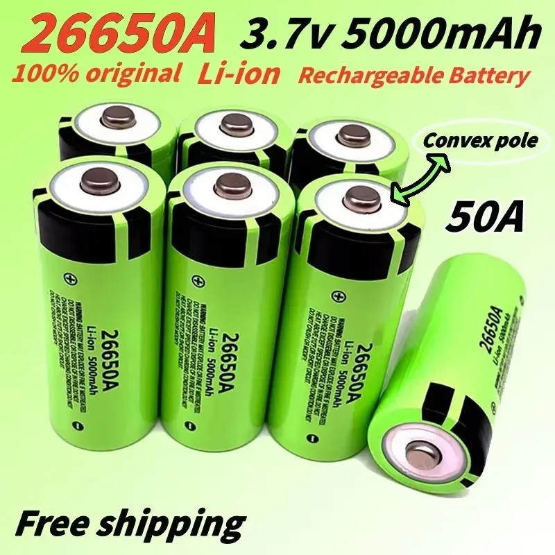 100% Rechargeable lithium battery NEW 26650 3.7V 5000mAh 50A Power Lithium Ion Battery 26650A, Geeignet Für LED Taschenlampe
100% Rechargeable lithium battery NEW 26650 3.7V 5000mAh 50A Power Lithium Ion Battery 26650A, Geeignet Für LED Taschenlampe