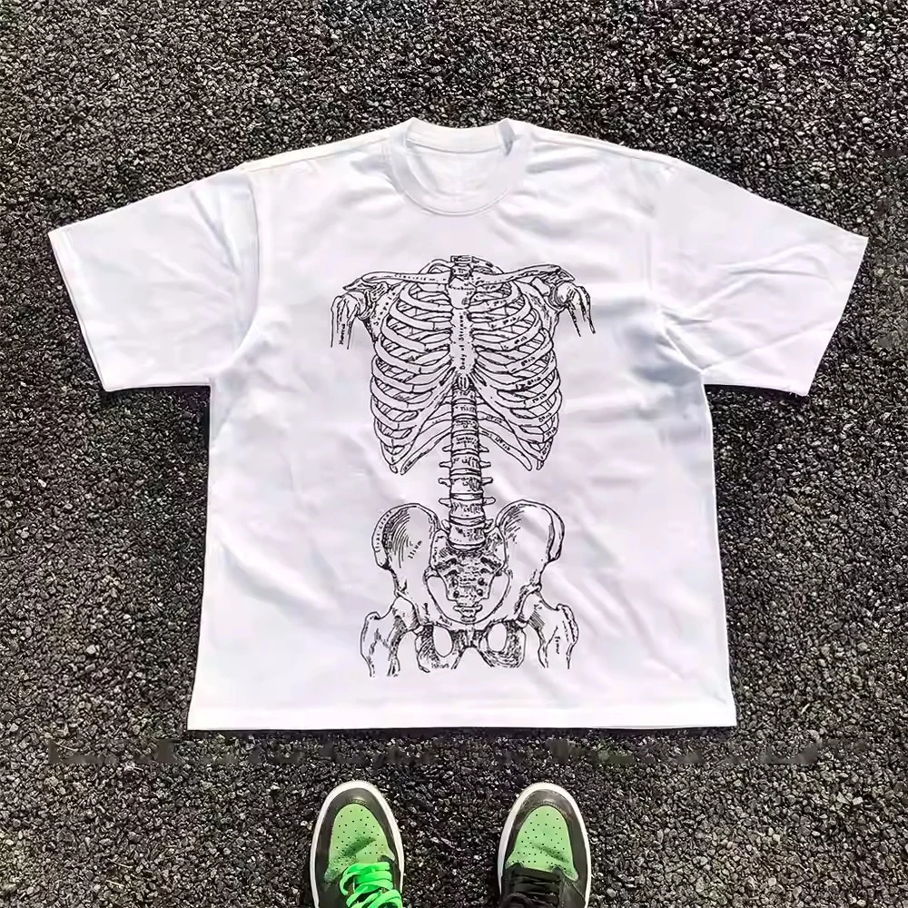Motorcycle Skeleton Skull Print Short-Sleeved T-Shirt Casual Loose Men's T-Shirt Couple Top Summer Short-Sleeved T-Shirt
Motorcycle Skeleton Skull Print Short-Sleeved T-Shirt Casual Loose Men's T-Shirt Couple Top Summer Short-Sleeved T-Shirt