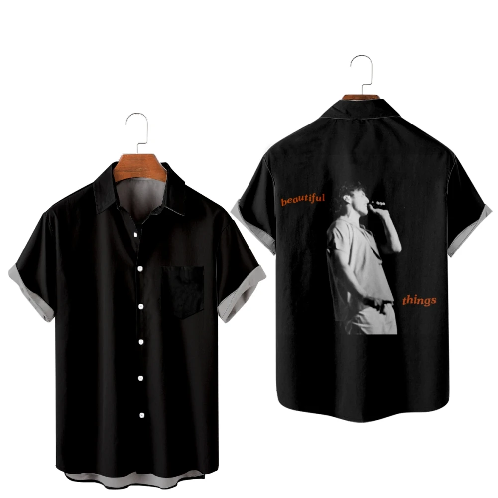 Benson Boone Beautiful Things Summer Short Sleeve Shirts V-Neck Turn-down Collar Casual Beach Style Button Shirt
Benson Boone Beautiful Things Summer Short Sleeve Shirts V-Neck Turn-down Collar Casual Beach Style Button Shirt