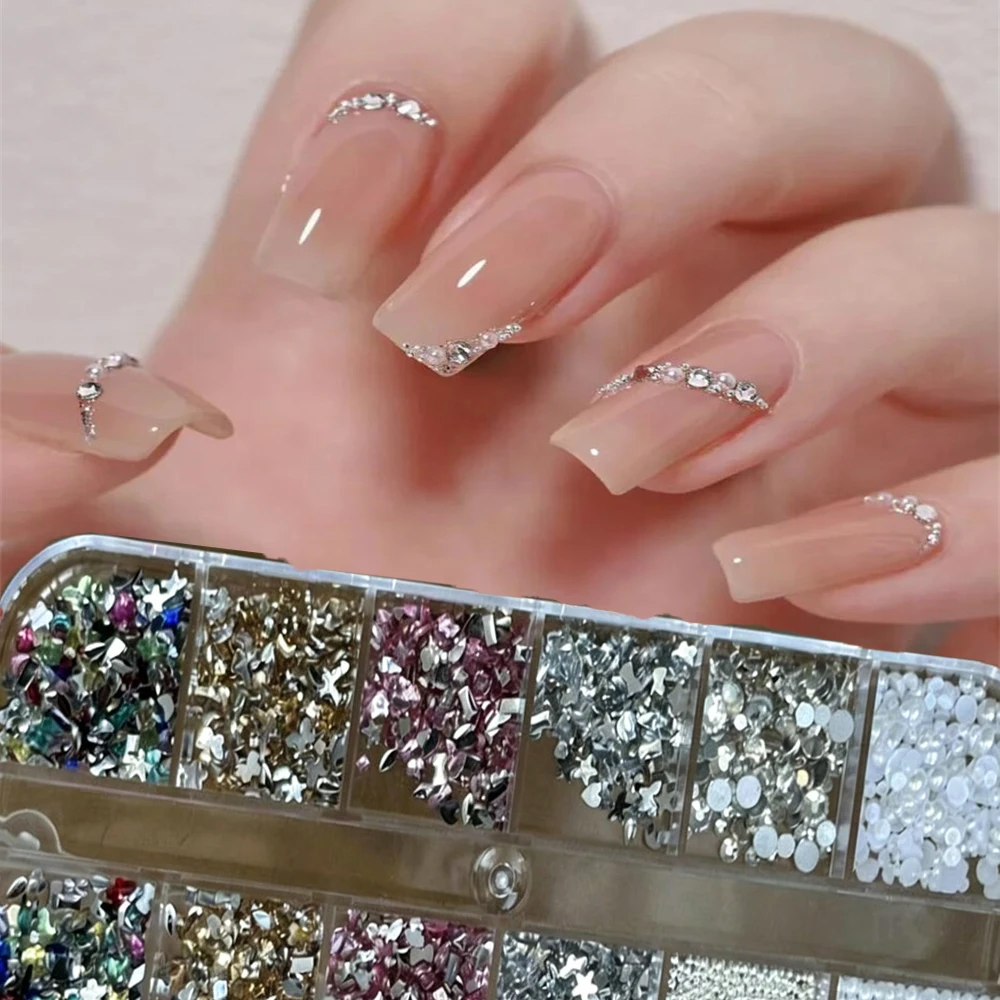 12Grids Colorful Irregular Mini Resin Rhinestone NailCrystal With Pearl Steel Ball Resin NailDiamond DIY Shiny Resin NailJewelry
12Grids Colorful Irregular Mini Resin Rhinestone NailCrystal With Pearl Steel Ball Resin NailDiamond DIY Shiny Resin NailJewelry
