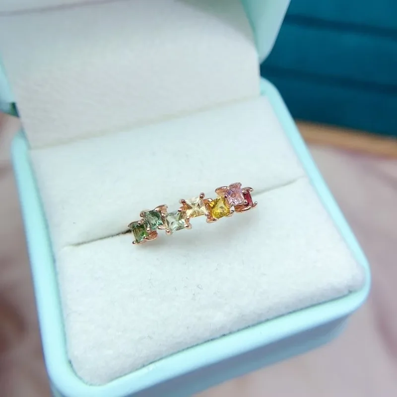 3mm Square Cut Tourmaline Band Ring Silver 925 for Women Daily Colorful Gem Stone Fine Jewelry
3mm Square Cut Tourmaline Band Ring Silver 925 for Women Daily Colorful Gem Stone Fine Jewelry