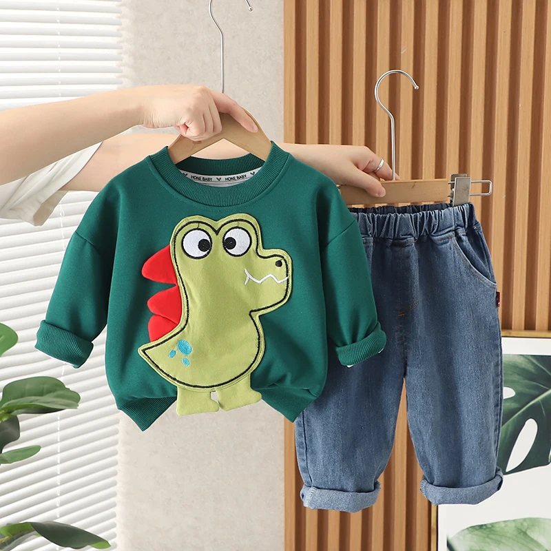 2023 Autumn Children Clothing Sets for Baby Boys T Shirt Jeans Toddler Kids Tracksuit Cartoon Dinosaur Infant Casual Clothes
2023 Autumn Children Clothing Sets for Baby Boys T Shirt Jeans Toddler Kids Tracksuit Cartoon Dinosaur Infant Casual Clothes