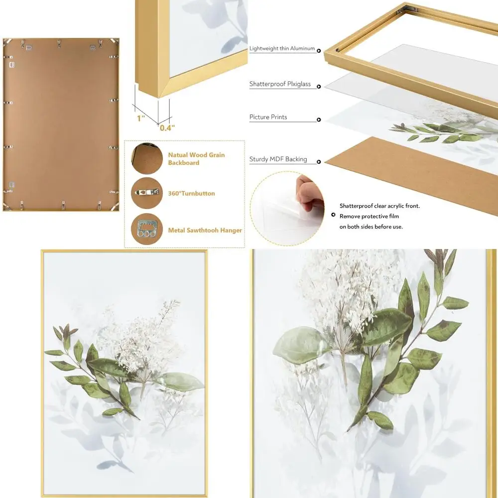 Gold 24x36 Inch Aluminum Frame, Sleek Poster Display with Acrylic Cover and Wall Mount for Photos
Gold 24x36 Inch Aluminum Frame, Sleek Poster Display with Acrylic Cover and Wall Mount for Photos