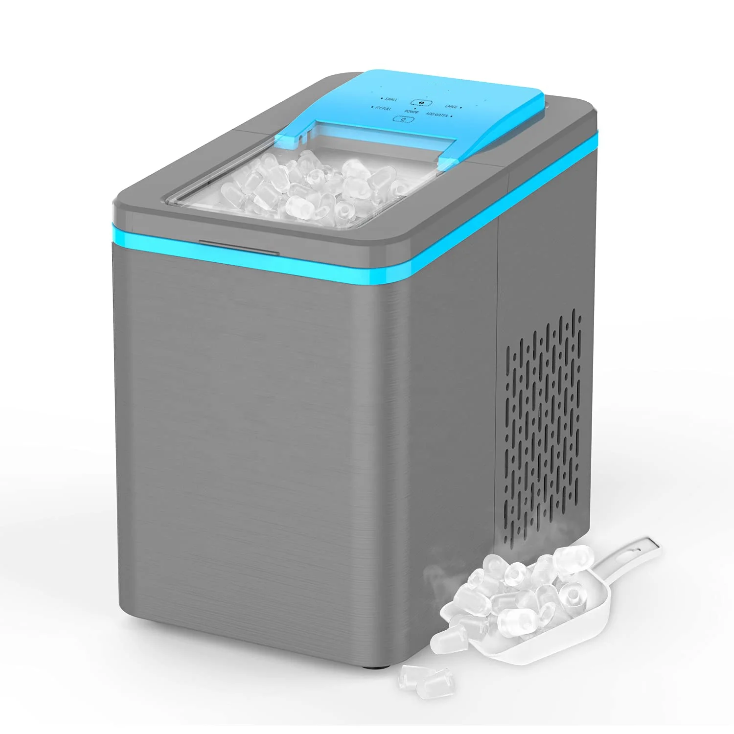 Portable Electric Countertop Ice Maker 9 Cubes Ready 6-8 Minutes Automatic Scoop Basket for Hotels Outdoor Use Durable Plastic
Portable Electric Countertop Ice Maker 9 Cubes Ready 6-8 Minutes Automatic Scoop Basket for Hotels Outdoor Use Durable Plastic