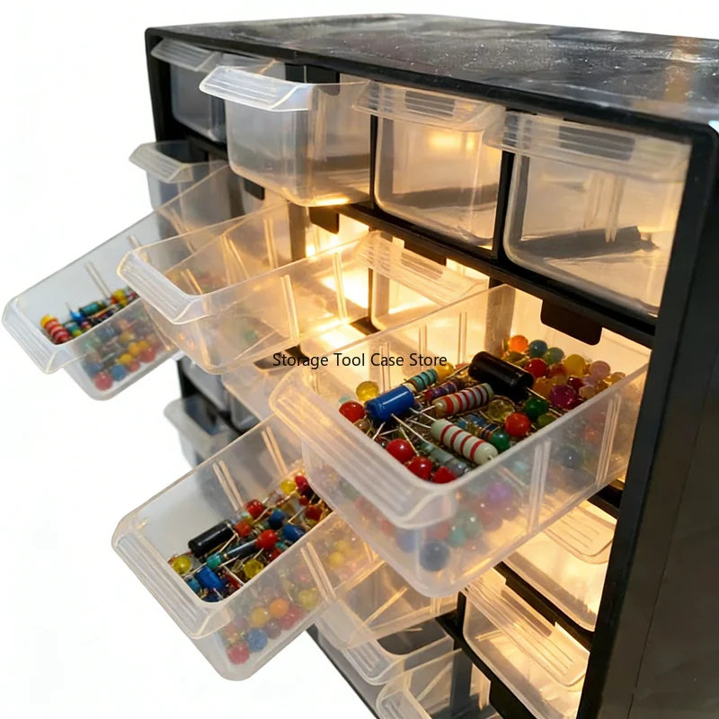 25 Multi-grid Drawer Parts Box Wall-mounted Screw Classification Component Box Tool Case electronic components Storage ToolBox