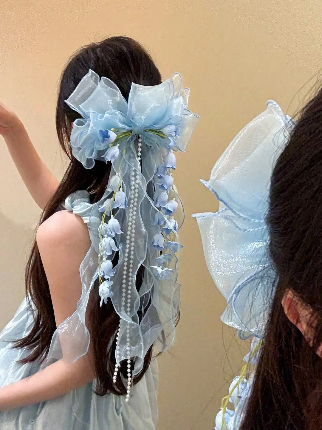 1pc Women's Elegant Bowknot Hair Clip, Sweet Fairy Large Ribbon Bow Hair Accessory, Versatile Ballerina Style Tulip Faux Pearl Satin Bow Hair Barrette, Delicate Floral Butterfly Hair Ornament, Suitable For Holidays Or Daily Use,Festival,Party
1pc Women's Elegant Bowknot Hair Clip, Sweet Fairy Large Ribbon Bow Hair Accessory, Versatile Ballerina Style Tulip Faux Pearl Satin Bow Hair Barrette, Delicate Floral Butterfly Hair Ornament, Suitable For Holidays Or Daily Use,Festival,Party