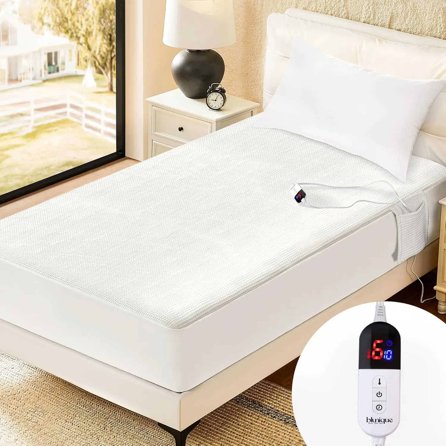 Electric Heated Mattr Pad Twin Size Single Control Bed Warmer, Deep Pocket, Side Storage Pouch For Controller, Hine Washable,
Electric Heated Mattr Pad Twin Size Single Control Bed Warmer, Deep Pocket, Side Storage Pouch For Controller, Hine Washable,