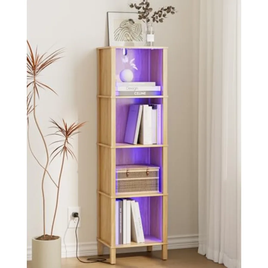 Bookshelf with LED Lights Modern Bookcase Open Storage Book Shelf 11 × 14.2 × 50.4 Inch Small Narrow Bookshelves for Living Roo
Bookshelf with LED Lights Modern Bookcase Open Storage Book Shelf 11 × 14.2 × 50.4 Inch Small Narrow Bookshelves for Living Roo