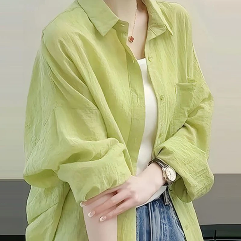 Mint Green Sunscreen Shirt Light Luxury High-end Top 2025 Summer New Style
Mint Green Sunscreen Shirt Light Luxury High-end Top 2025 Summer New Style