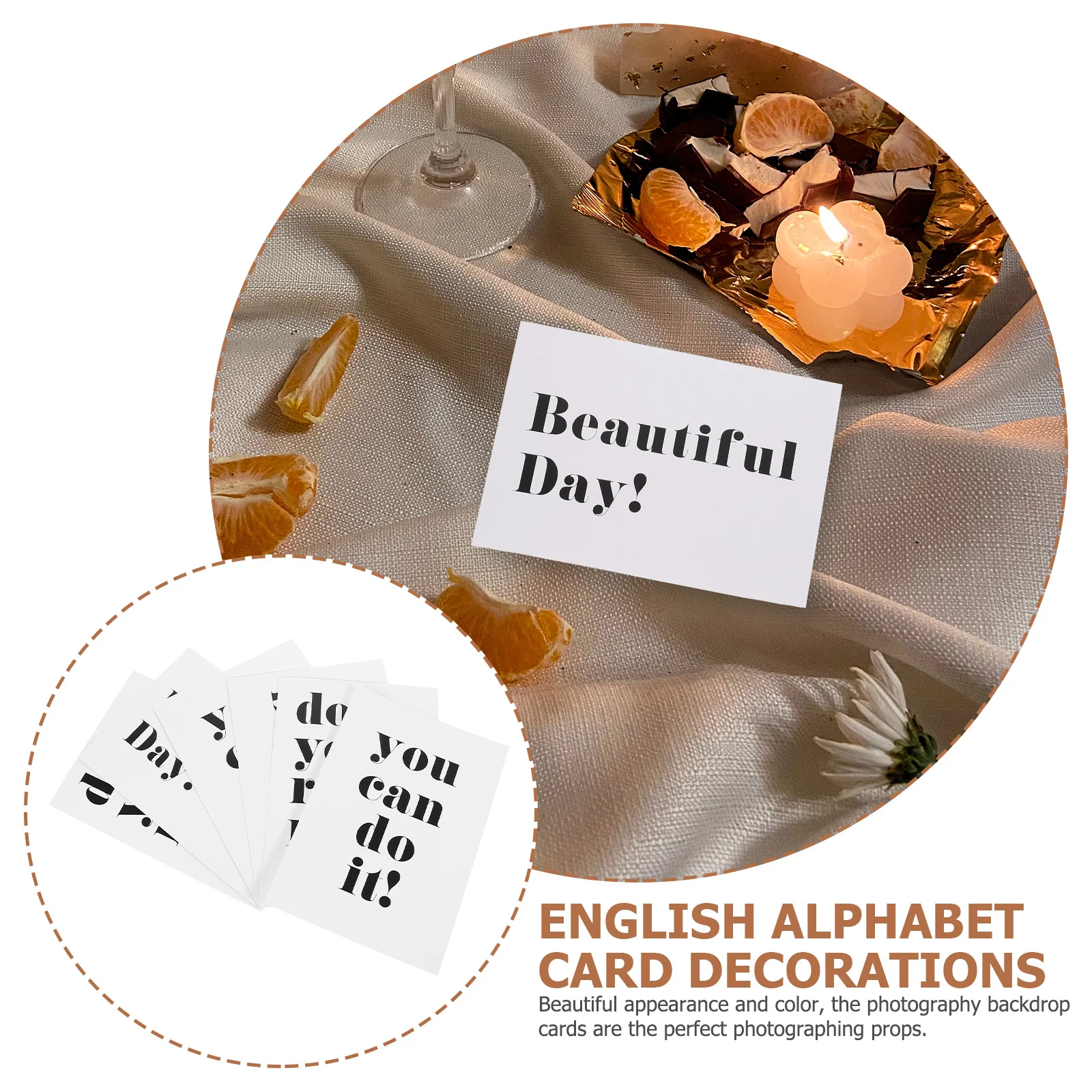 6Pcs Alphabet Decorative Cards Smooth Coated Paper Photography Backdrop Reusable Props for Food Product Shooting
6Pcs Alphabet Decorative Cards Smooth Coated Paper Photography Backdrop Reusable Props for Food Product Shooting