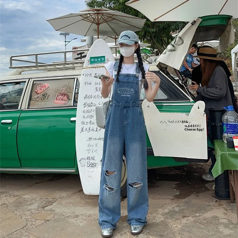 Retro Hong Kong Style Women's Loose Fit Denim Overalls Spring Autumn High Waist Long Pants Straight Leg Casual Wide Leg Jeans
Retro Hong Kong Style Women's Loose Fit Denim Overalls Spring Autumn High Waist Long Pants Straight Leg Casual Wide Leg Jeans