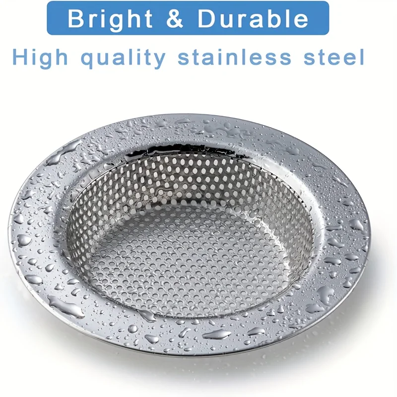 2-Pack Stainless Steel Drain Strainer, Kitchen Sink Strainer, Sink Drain Basket, Upgraded Double-Layer Safety Design, Prevents Clogging, Suitable for Kitchen Sinks, Vegetable Wash Basins, Dishwashing Sinks, Bathroom Sinks, and More
2-Pack Stainless Steel Drain Strainer, Kitchen Sink Strainer, Sink Drain Basket, Upgraded Double-Layer Safety Design, Prevents Clogging, Suitable for Kitchen Sinks, Vegetable Wash Basins, Dishwashing Sinks, Bathroom Sinks, and More