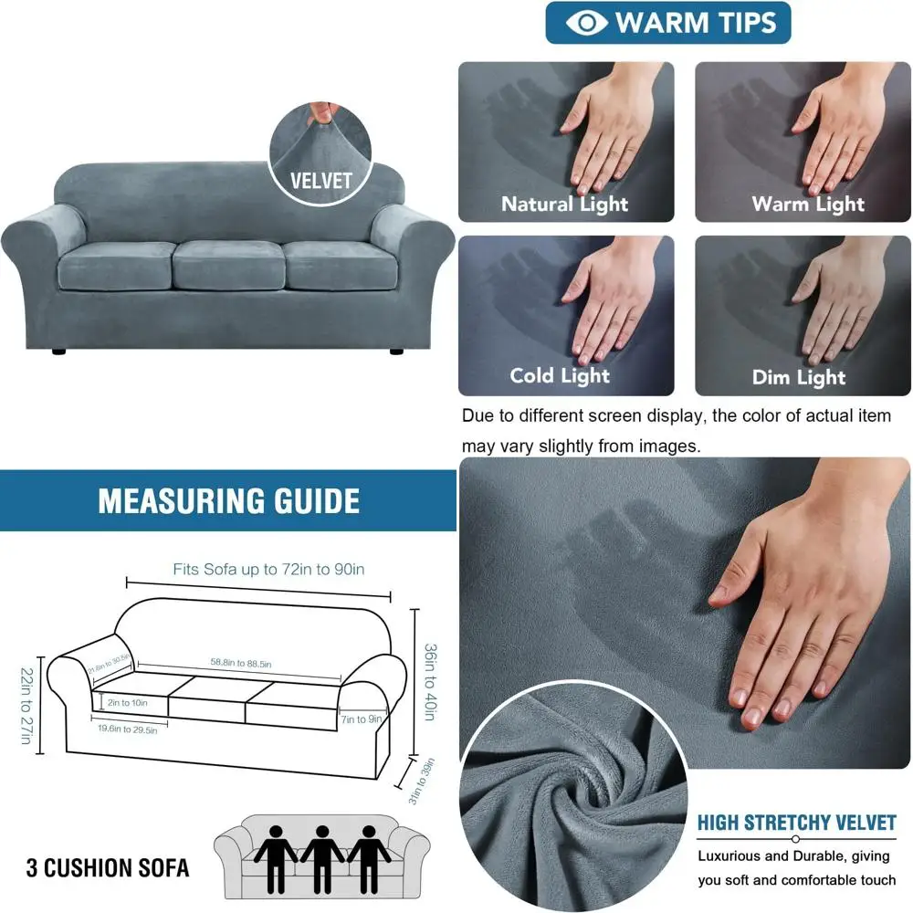 Роскошный бархатный плюшевый чехол для дивана - эластичный чехол для дивана, защита для мебели, толстый бархатный комплект из 4 предметов
Роскошный бархатный плюшевый чехол для дивана - эластичный чехол для дивана, защита для мебели, толстый бархатный комплект из 4 предметов