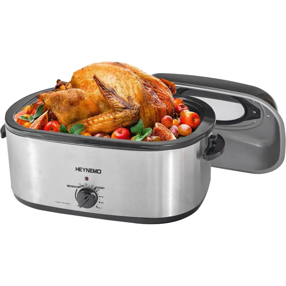 Roaster Oven 22Qt, Turkey Electric Roaster Oven Buet with Sel-Basting Lid, Removable Pan, Cool-Touch Handles, StainlSteel, Silve
Roaster Oven 22Qt, Turkey Electric Roaster Oven Buet with Sel-Basting Lid, Removable Pan, Cool-Touch Handles, StainlSteel, Silve