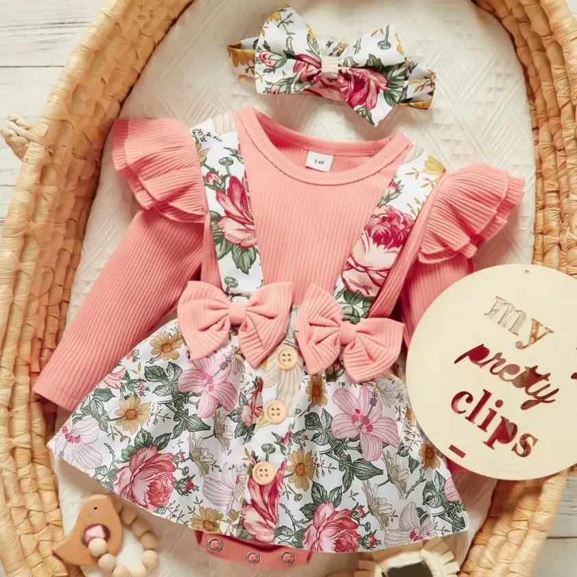 Autumn Winter Toddler Kids Outfit Long-Sleeved Tops With Floral Dress Baby Bow Flower One-Piece Dress For Casual Baptism Clothes 
Autumn Winter Toddler Kids Outfit Long-Sleeved Tops With Floral Dress Baby Bow Flower One-Piece Dress For Casual Baptism Clothes