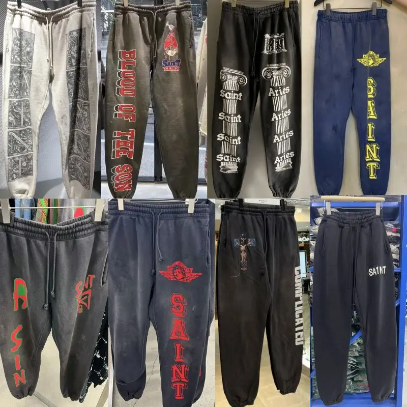Winter High Street American Casual Loose Saint Sweatpants Men Women Vintage Graffiti Print Drawstring Jogging Pants Trousers
Winter High Street American Casual Loose Saint Sweatpants Men Women Vintage Graffiti Print Drawstring Jogging Pants Trousers