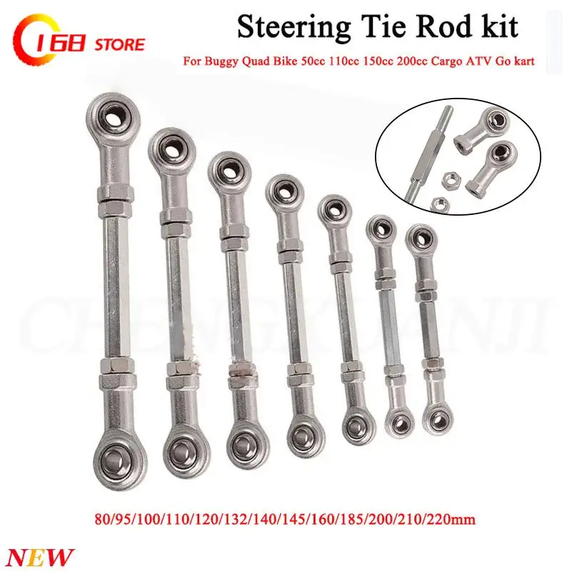 New 80-220mm Steering Tie Rod kit Ball Joint M8 Bolt for Buggy Quad Bike 50cc 110cc 150cc 200cc Cargo ATV Go kart
New 80-220mm Steering Tie Rod kit Ball Joint M8 Bolt for Buggy Quad Bike 50cc 110cc 150cc 200cc Cargo ATV Go kart