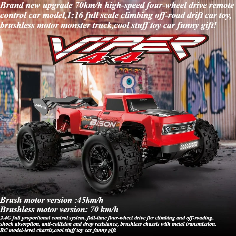 Cool Stuff Toy Car Gift-70km/h High-speed 4WD Rc Truck,Remote Control Car,Climbing Off-road Rc Cars,Monster Truck,Toys for Boys
Cool Stuff Toy Car Gift-70km/h High-speed 4WD Rc Truck,Remote Control Car,Climbing Off-road Rc Cars,Monster Truck,Toys for Boys
