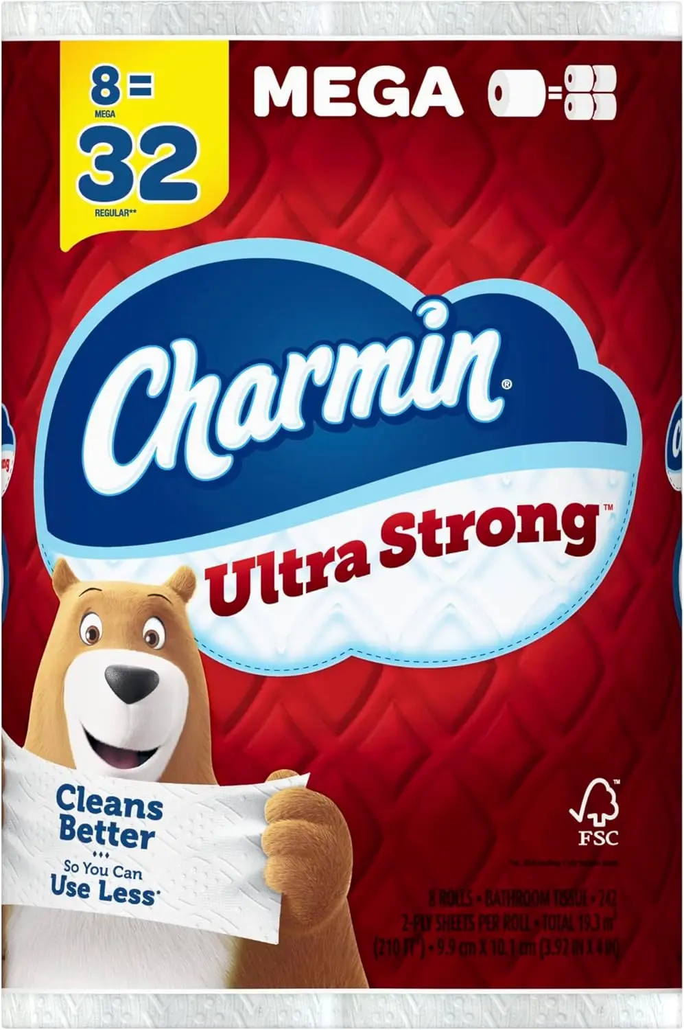 Charmin Ultra Strong 2-слойная туалетная бумага Mega Roll, белая, 242 листа в рулоне, 8 рулонов в упаковке, коробка из 4 упаковок
Charmin Ultra Strong 2-слойная туалетная бумага Mega Roll, белая, 242 листа в рулоне, 8 рулонов в упаковке, коробка из 4 упаковок