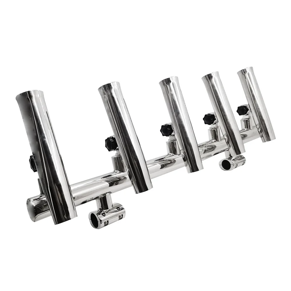 5-Pipe row fishing rod holder, marine yacht hardware accessories 304 stainless steel 
5-Pipe row fishing rod holder, marine yacht hardware accessories 304 stainless steel