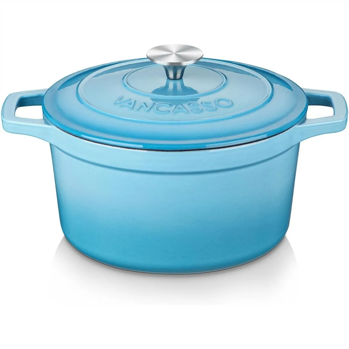 Enameled Cast Iron Dutch Oven, 2.5 QT Blue Non-Stick Casserole with Stainless Steel Knob Lid for Braise Bake Broil Saute Simmer
Enameled Cast Iron Dutch Oven, 2.5 QT Blue Non-Stick Casserole with Stainless Steel Knob Lid for Braise Bake Broil Saute Simmer