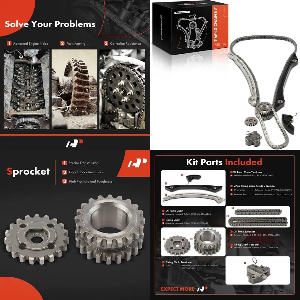 A-Premium 8PCS Engine Timing Chain Kit W/Sprocket & Tensioner & Guide Compatible with Ford & Lincoln - Explorer 2012-2019, Escap
A-Premium 8PCS Engine Timing Chain Kit W/Sprocket & Tensioner & Guide Compatible with Ford & Lincoln - Explorer 2012-2019, Escap